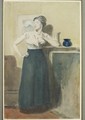 Portrait of Lyndra the Artists Wife - Derwent Lees