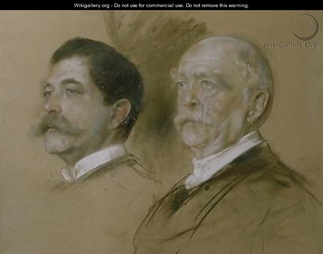 Otto von Bismarck and his Son Herbert State Secretary of the Foreign Office - Franz von Lenbach