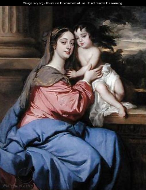 Portrait of the Duchess of Cleveland 1641-1709 with Charles Fitzroy - Sir Peter Lely