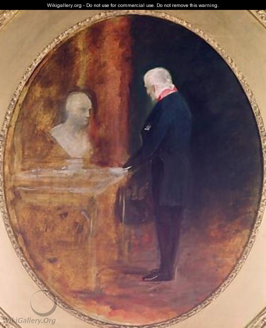 The Duke of Wellington 1769-1852 Studying a Bust of Napoleon 1769-1821 - Charles Robert Leslie