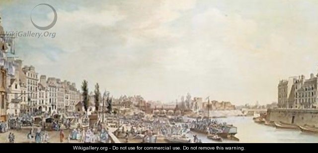 View of the Port Saint-Paul Paris - Louis-Nicolas de Lespinasse