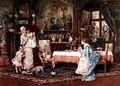 Mother and child in an elegant interior - Tito-Giovanni Lessi
