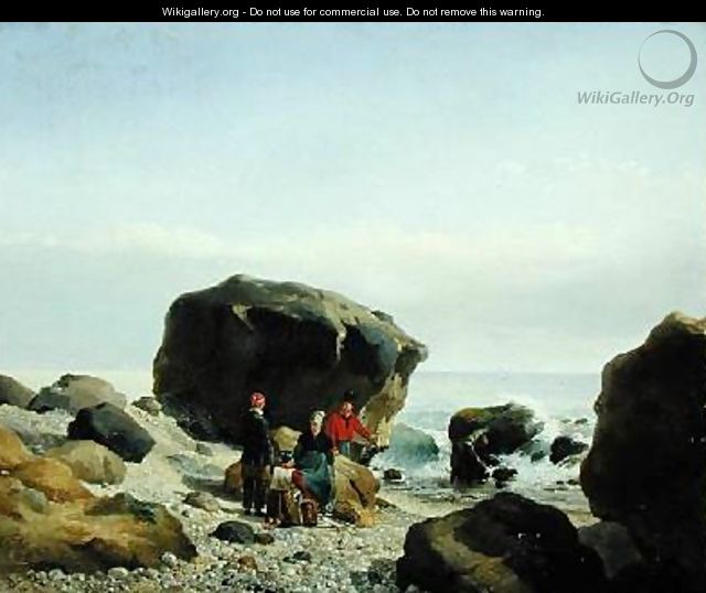 Beach Scene with Figures - Leopold Leprince