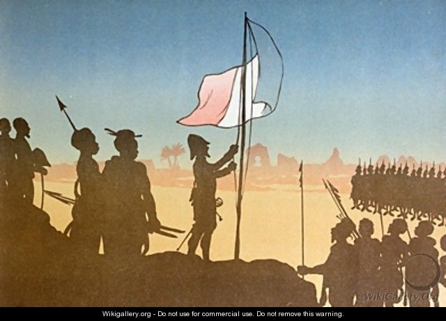 Shadow Play depicting the raising of the French Flag at Fashoda in 1898 - Leon Leroy
