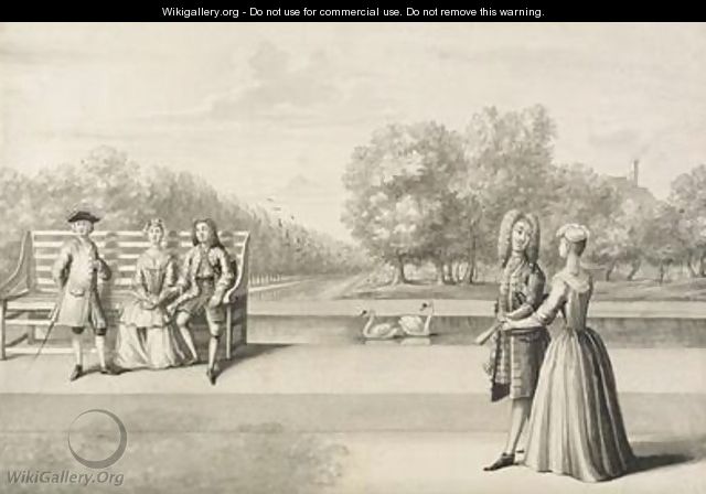 Figures on the bank of the Long Water Hampton Court Palace - Bernard III Lens