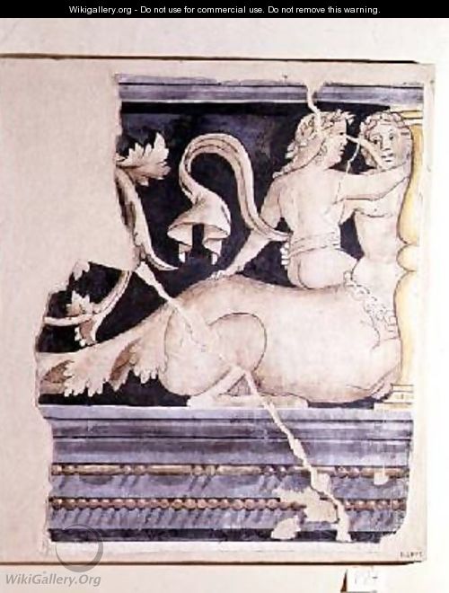 Fragment of a fresco depicting a centaur and a female figure - Lorenzo Leonbruno