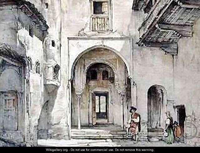 The Entrance to the Mosque - John Frederick Lewis