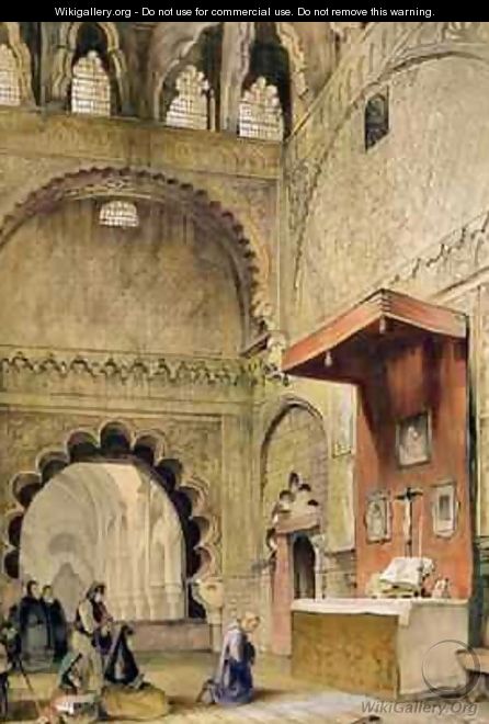Cordoba Monk praying at a Christian altar in the Mosque - John Frederick Lewis