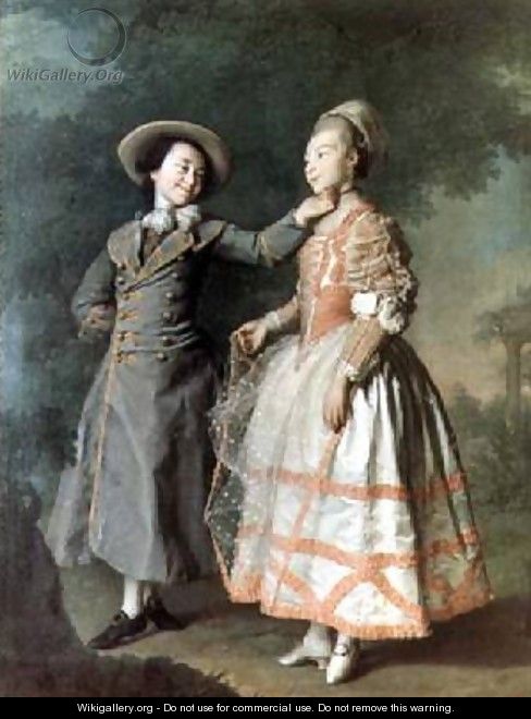 Portrait of Ekaterina Khrushcheva and Princess Ekaterina Khovanskaya - Dmitry Levitsky