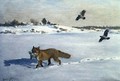 Fox in a Winter Landscape - Bruno Andreas Liljefors