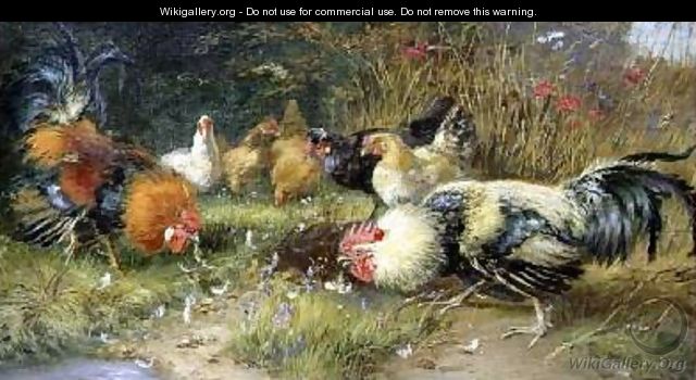 Poultry in a landscape - Bruno Andreas Liljefors
