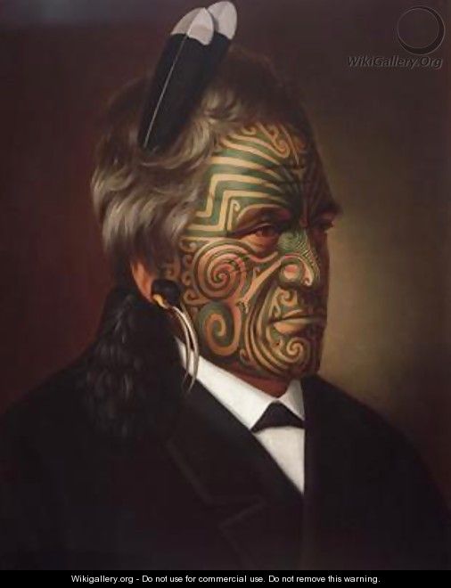 Tomika Te Mutu chief of the Ngaiterangi tribe Bay of Plenty New Zealand - Gottfried Lindauer