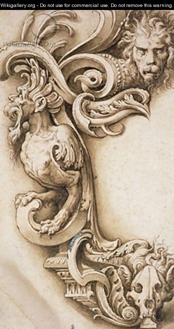 Grotesque Scroll - Jacopo Ligozzi