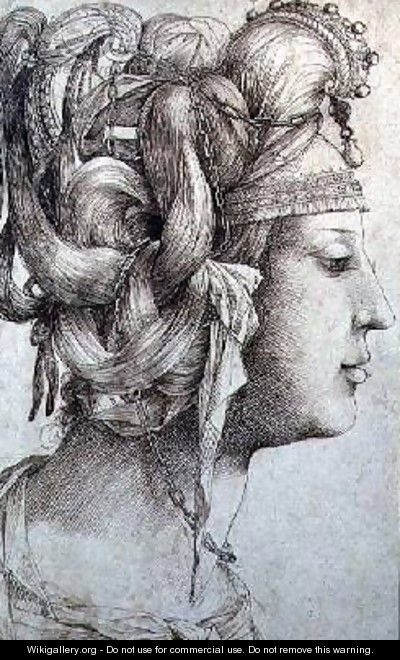 Woman with Elaborate Head-dress - Jacopo Ligozzi