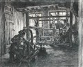 The Weavers Workshop at Dinan or - Leon Augustin Lhermitte