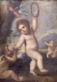 Cupid and other putti playing in a landscape - Pietro Liberi