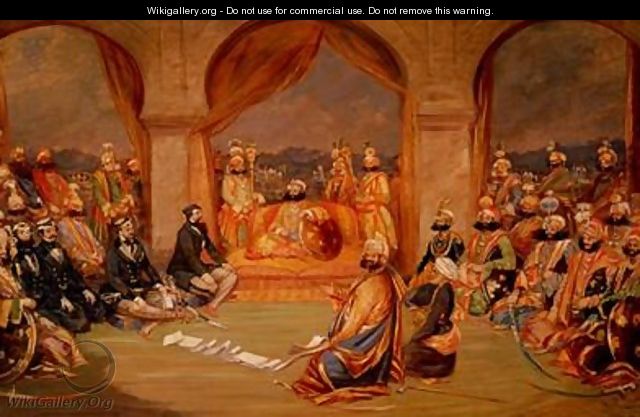 Durbar at Udaipur Rajasthan 1855 - Frederick Christian Jnr Lewis