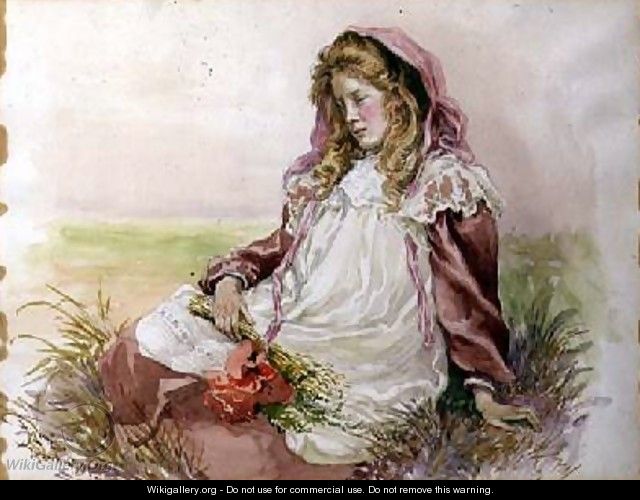 Girl with Poppies - Frederick S. Lewis