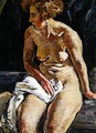 Sitting Nude with a White Towel II - Karl Leyhausen