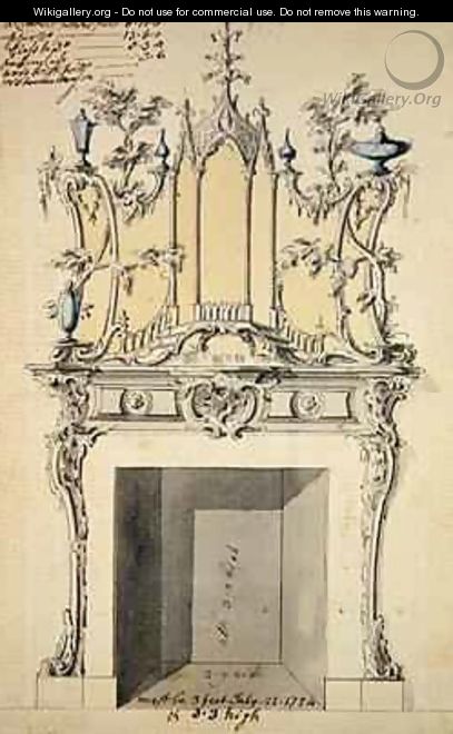 Design for Rococo Chimney Piece 1754 - John Linnell