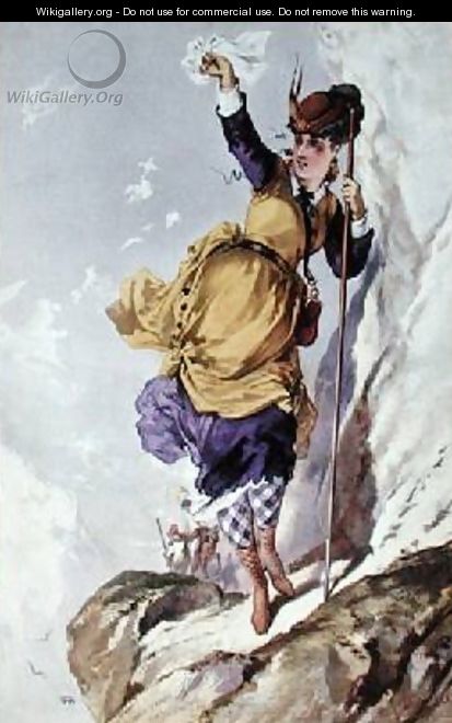 Woman Mountain Climbing 1860-70 - Philippe Jacques Linder
