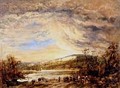 A River Landscape Sunset - John Linnell
