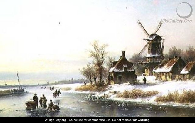 Winter Landscape with a Windmill - J. Kleyn Lodewyk