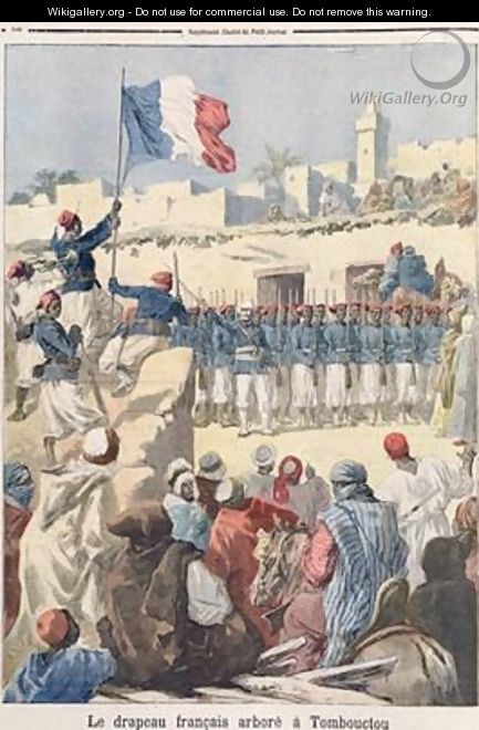 The Raising of the French Flag at Timbuktu - Frederic-Theodore Lix