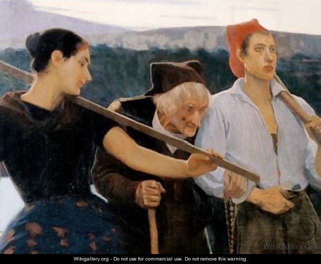 Returning from the Threshing Floor 1896 - Joan Llimona y Bruguera