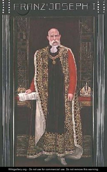 Emperor Franz Joseph I of Austria 1830-1916 wearing the official robes of the Order of the Golden Fleece 1910 - Wilhelm List
