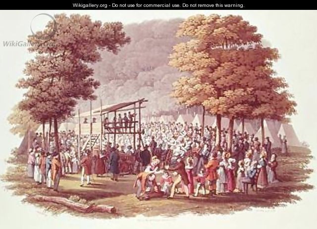 Camp Meeting of the Methodists in North America - (after) Milbert, Jacques