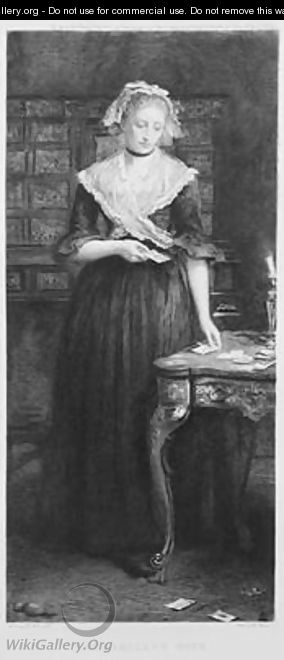 The Gamblers Wife engraved by Charles A Waltner 1846-1925 - (after) Millais, Sir John Everett