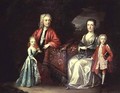 Family portrait of a man his wife their son and daughter - Heroman Van Der Mijn