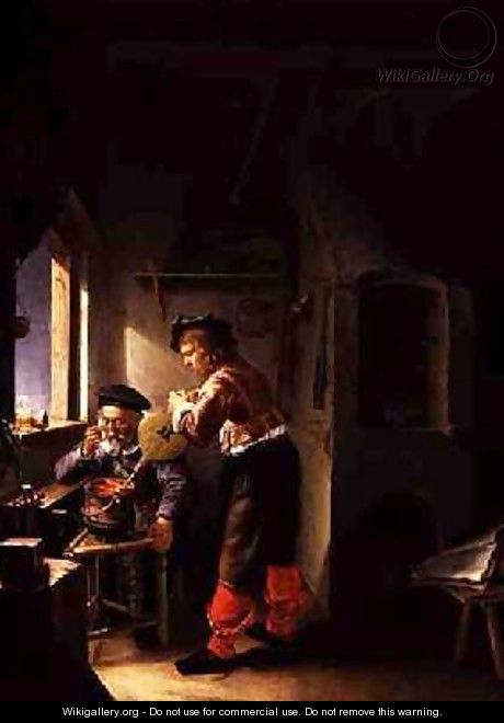 An Alchemist and his Assistant in their Workshop - Frans van Mieris