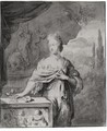 Preparatory drawing for Portrait of Dina Bye 1705 - Willem van Mieris