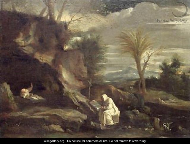 Landscape with Two Carthusian Monks - Pier Francesco Mola