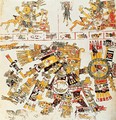 Facsimile copy of a page of the Borgia codex depicting The black Tezcatlipoca - Mixtec