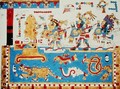 Warrior Leaders Canoe on a Lake Inhabited by Monster Fish in Order to Capture an Island - Mixtec