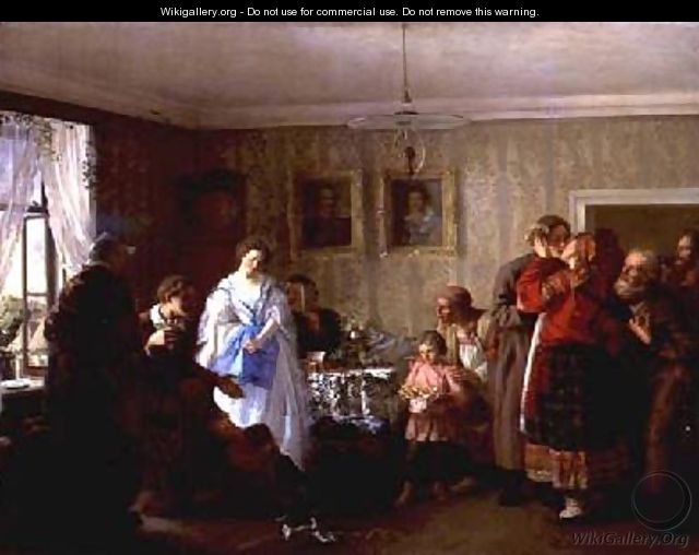Congratulating the NewlyWeds at the Landowners House 1861 - Grigori Grigorievich Mjasoedov