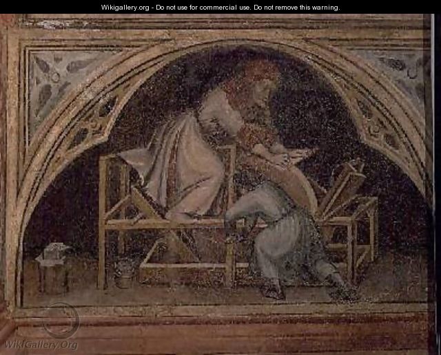 The Knife Grinder from The Working World cycle after Giotto 1450 - Nicolo & Stefano da Ferrara Miretto