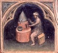 The Alchemist from The Working World cycle after Giotto 1450 - Nicolo & Stefano da Ferrara Miretto