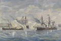 Naval Combat beween the Peruvian Ship Huascar against the Chilean Blanco Encalada and the Cochrane in 1879 - Rafael Monleon y Torres