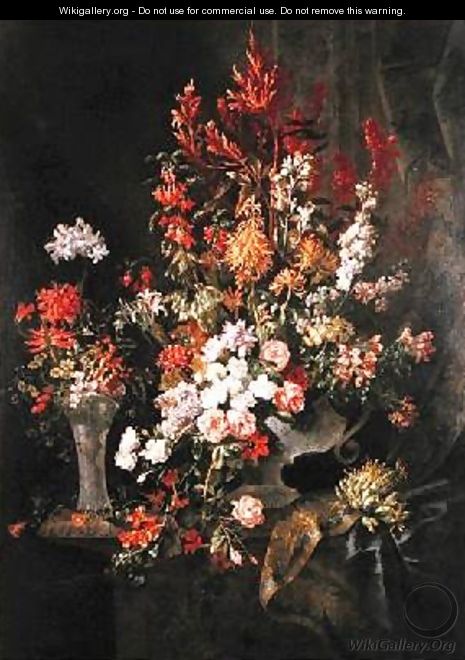 Two vases of flowers - Jean-Baptiste Monnoyer