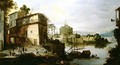 View of a Port with Motifs from Rome - Joos or Josse de, The Younger Momper