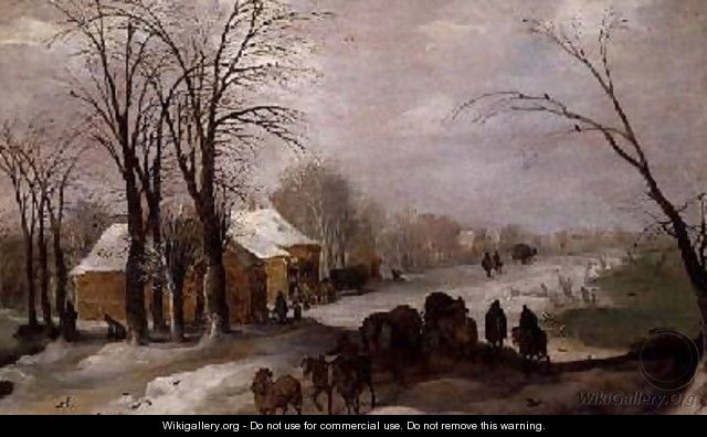 Travellers in the snow - Joos or Josse de, The Younger Momper