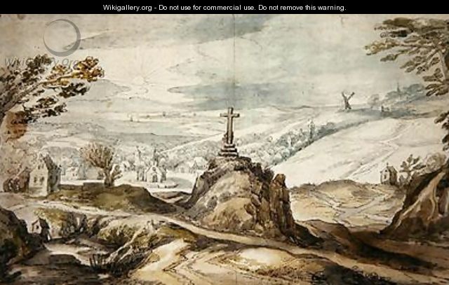 Mountainous Landscape with a Cross - Joos or Josse de, The Younger Momper