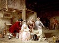 Group of musician actors gambling - Adolphe Francois Monfallet