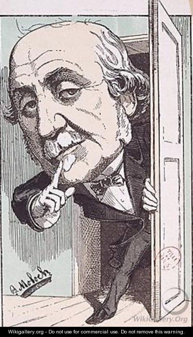 Caricature of Albert Duc de Broglie 1821-1901 - Colomb B. Moloch