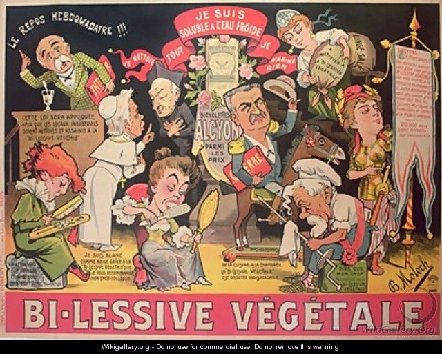 Poster advertising Bi-Lessive vegetale - Colomb B. Moloch