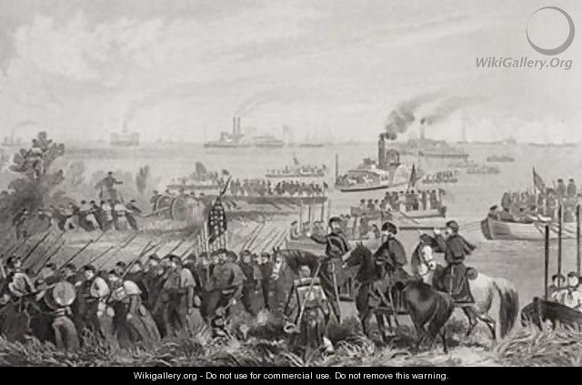 The landing of troops on Roanoke Island during the American Civil War North Carolina 1862 - (after) Momberger, William